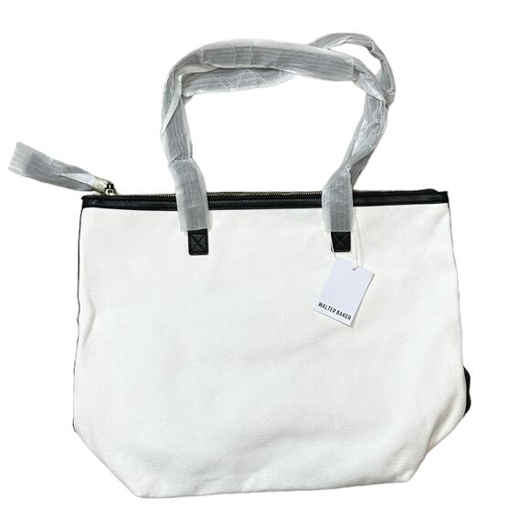 Walter Baker Carly Bag White Canvas Tote Bag Large New With Tags NWT - Picture 2 of 7